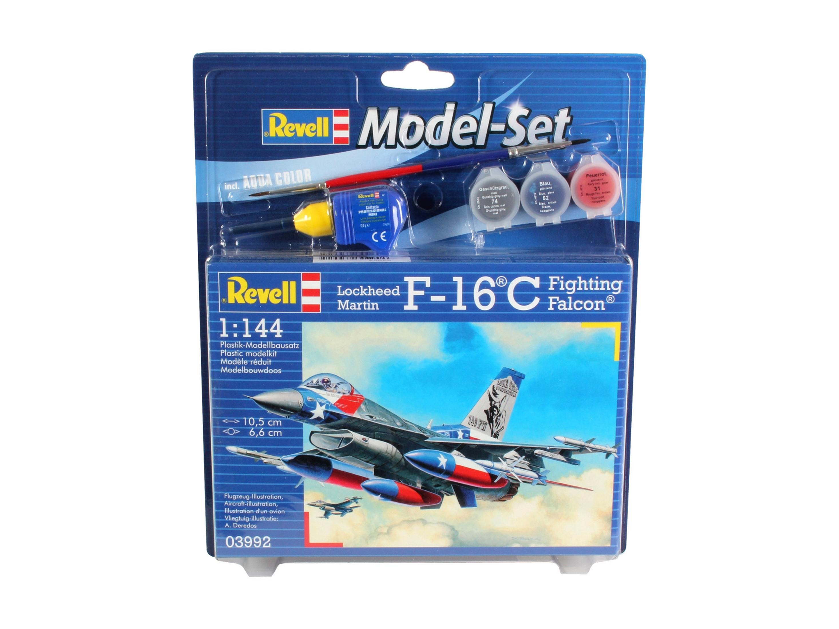 MODEL Modellbausatz, SET REVELL USAF F-16C 63992 Mehrfarbig