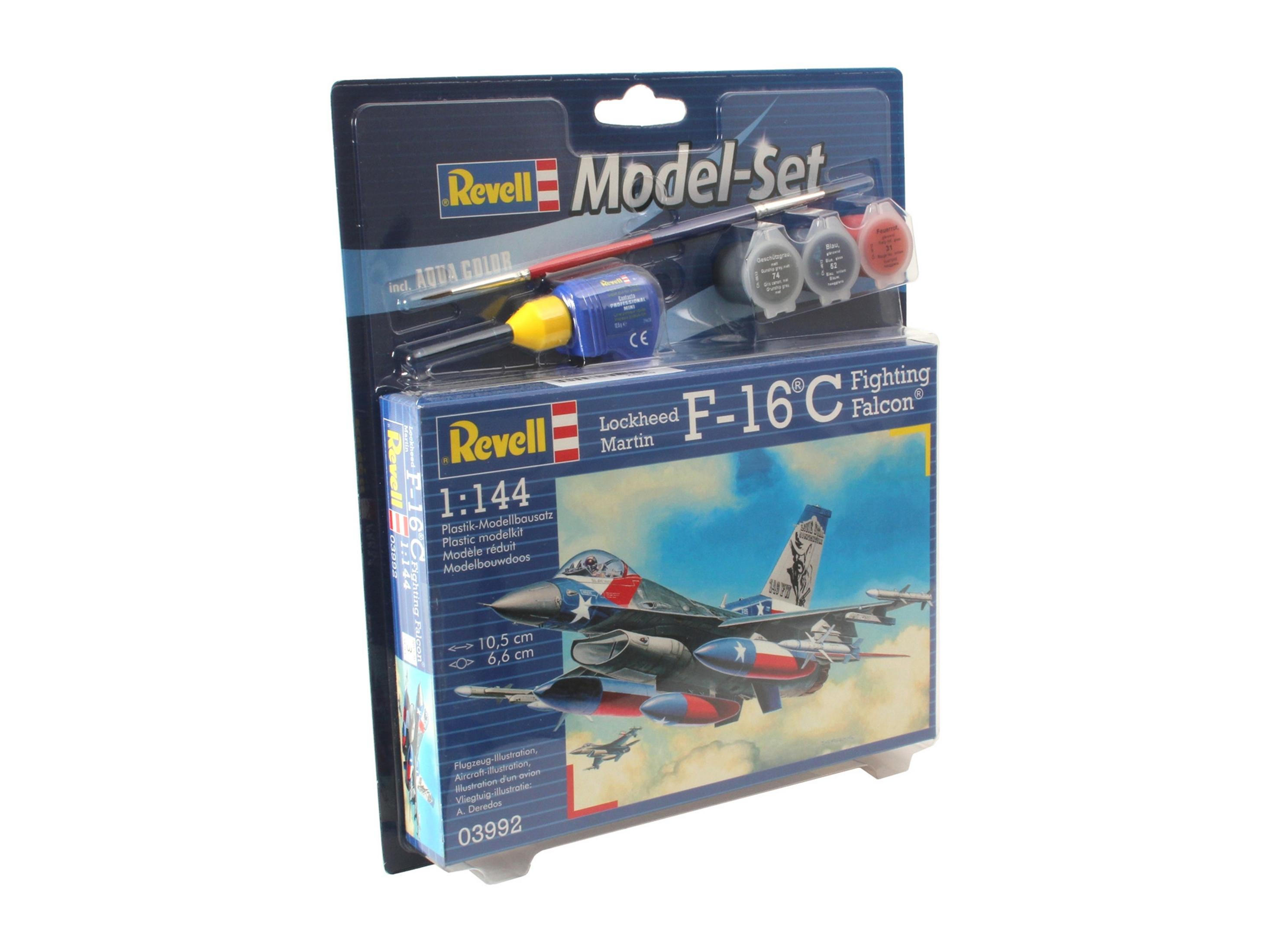 MODEL Modellbausatz, SET REVELL USAF F-16C 63992 Mehrfarbig