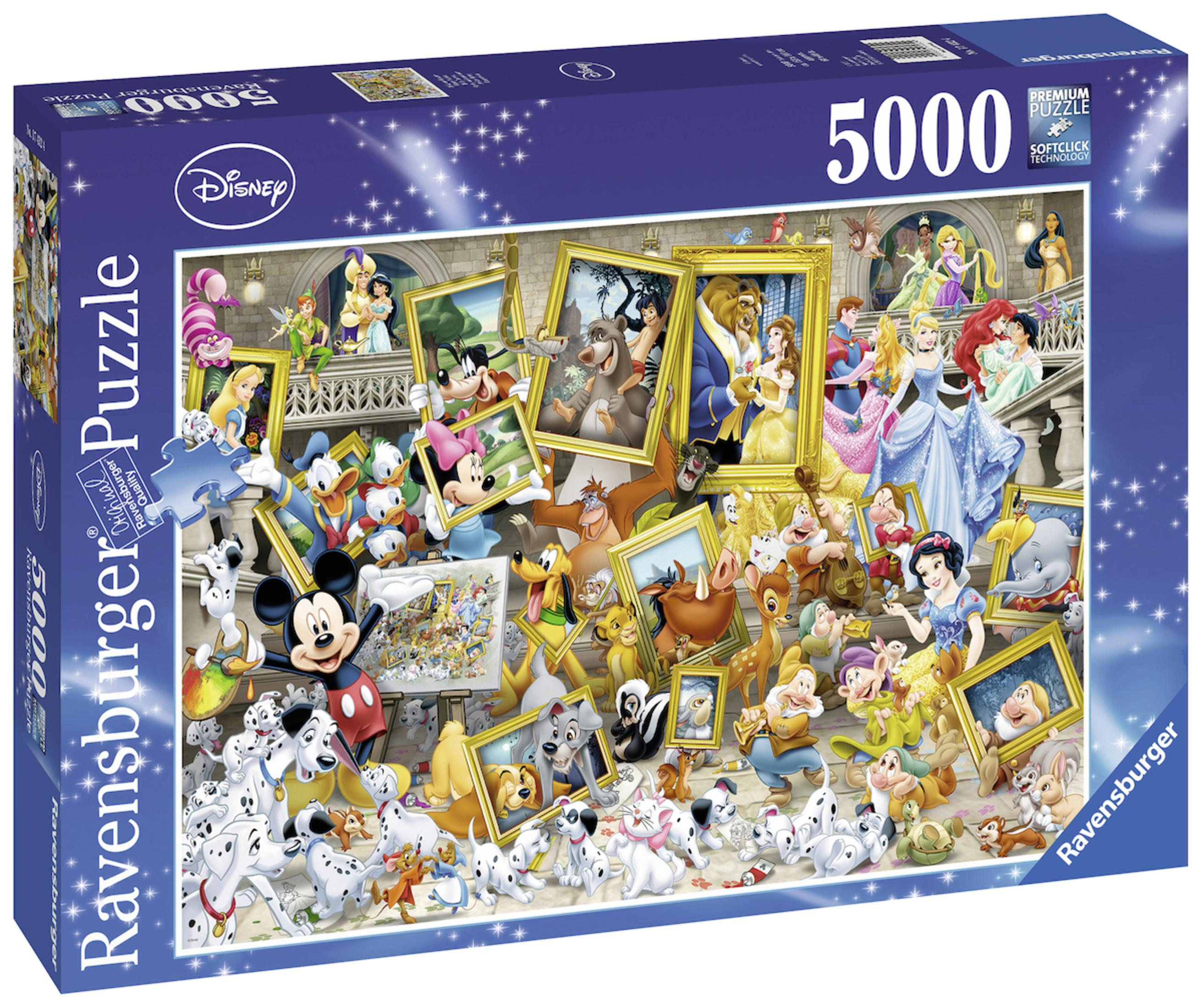 Disney-Puzzle-Box mit vielen Disney-Figuren darauf.