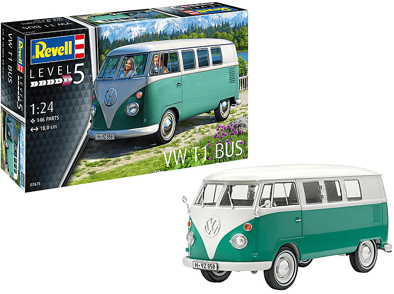 Revell VW T1 Bus Modellbausatz mit Pinsel Kleber Farben 1:24, 41,95 €