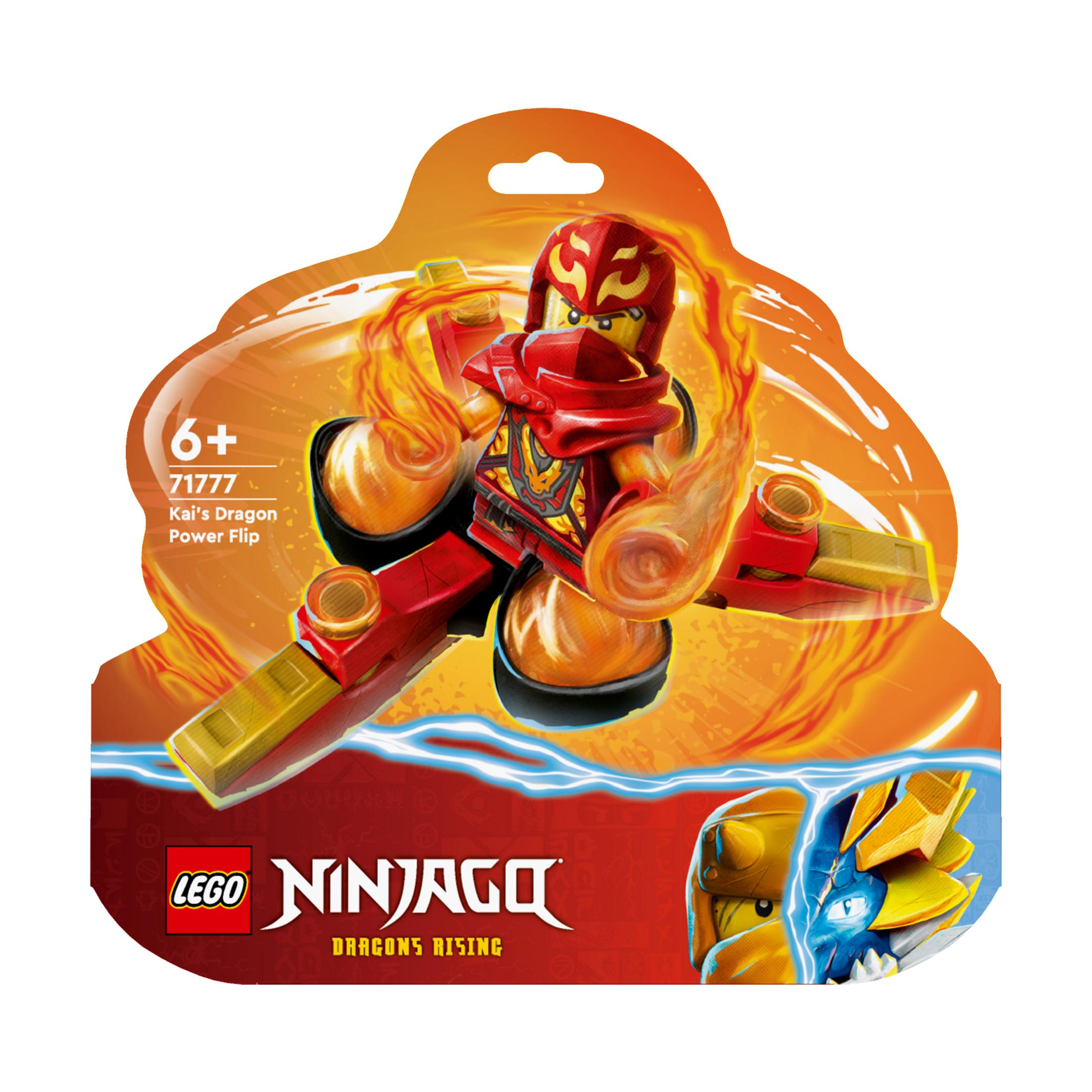 Zestaw Lego Ninjago z czerwoną i żółtą figurką smoka.
