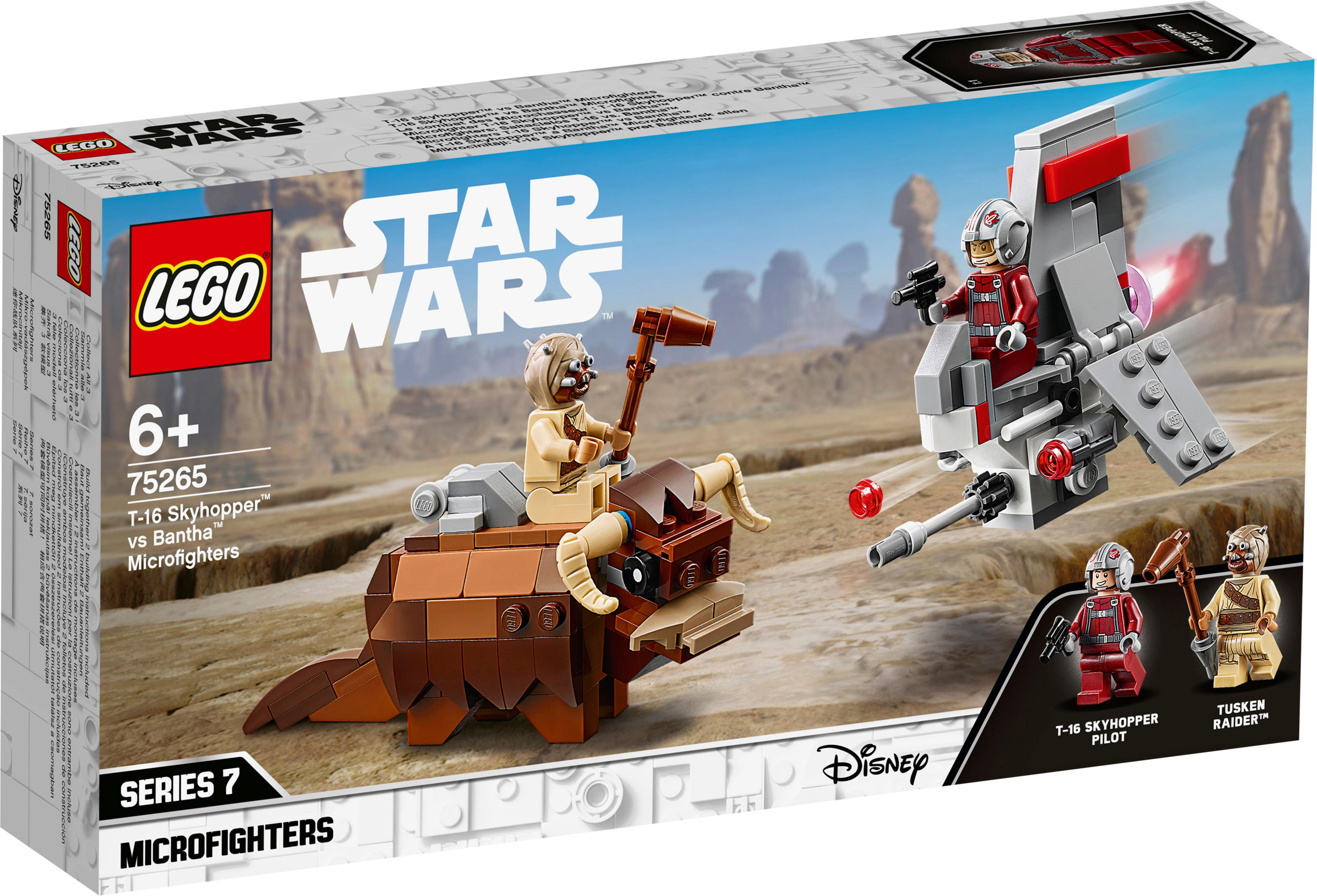 T-16 Skyhopper, Tusken Raider ve Bantha içeren Lego Star Wars seti.
