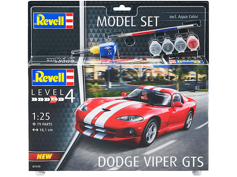 REVELL 67040 MODEL SET DODGE VIPER GTS (NUR ONLINE) Bausatz, Mehrfarbig