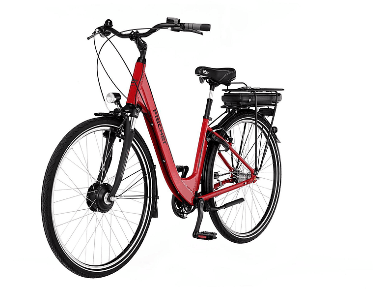 FISCHER 62450 E-BIKE CITA 1.0 Citybike (Laufradgröße: 28 Zoll, Damen-Rad, 317 Wh, Rot glänzend)