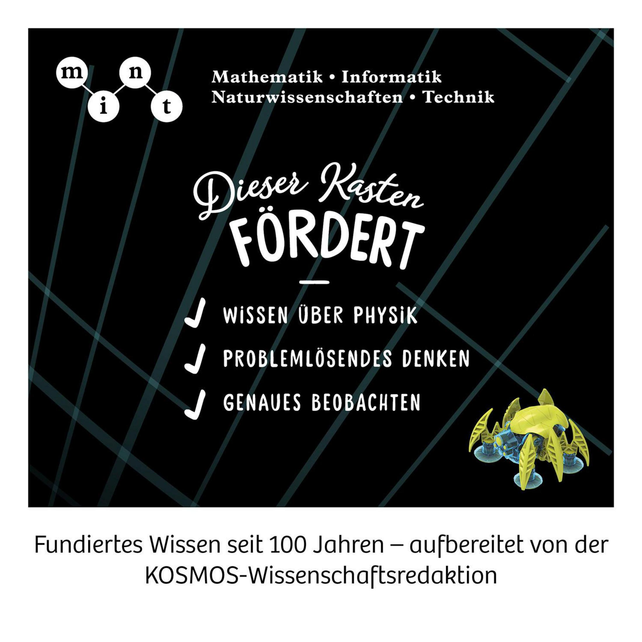 Poster mit Text über naturwissenschaftliche Bildung. Es fördert Wissen über Physik, Problemlösung und Beobachtung.
