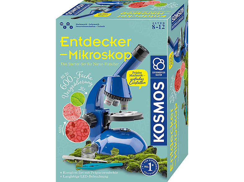 ENTDECKER-MIKROSKOP Experimentierkasten, KOSMOS Mehrfarbig 636050