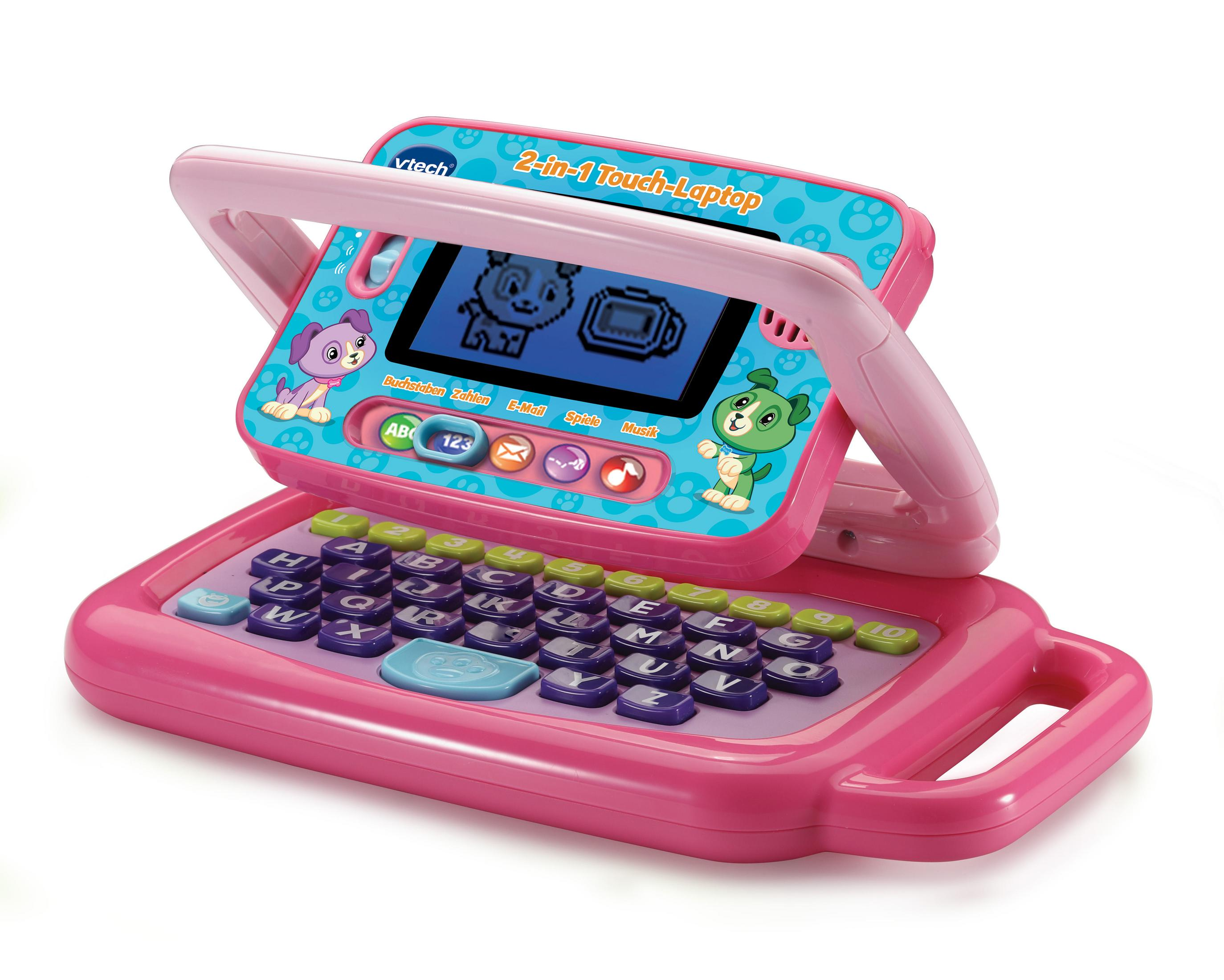 VTECH 80-600954 2-IN-1 Lernlaptop, Mehrfarbig TOUCH-LAPTOP PINK