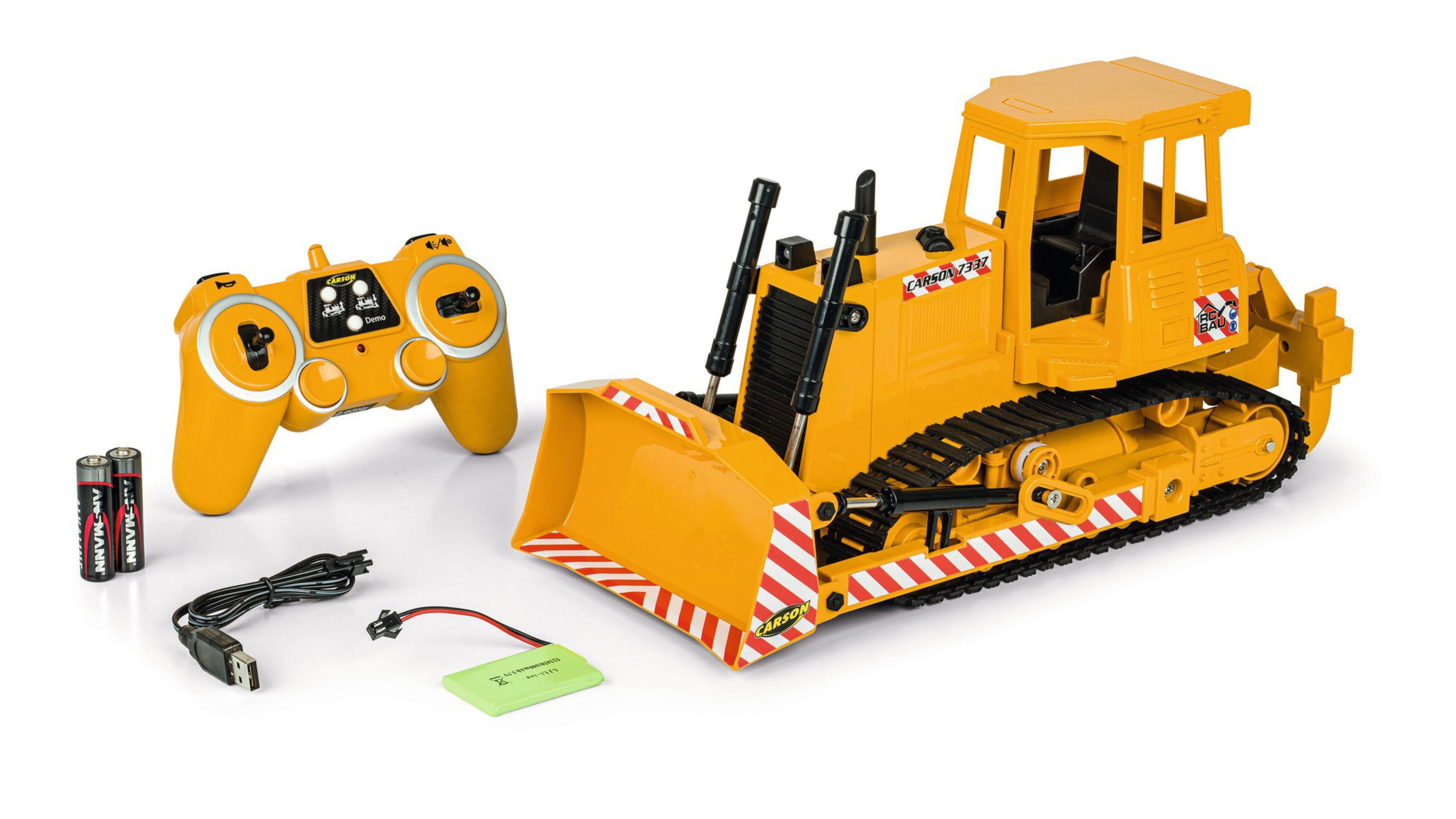 CARSON 500907337 1:20 RC BULLDOZER Gelb Spielzeugmodellfahrzeug, 2,4G