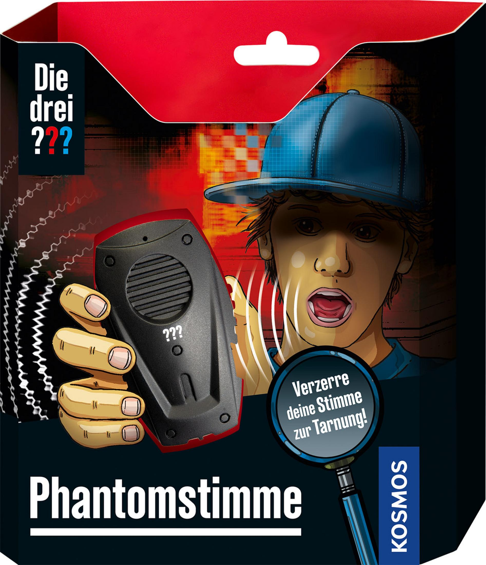 Une boîte de jeu pour Phantom Voice avec un garçon surpris tenant un appareil.