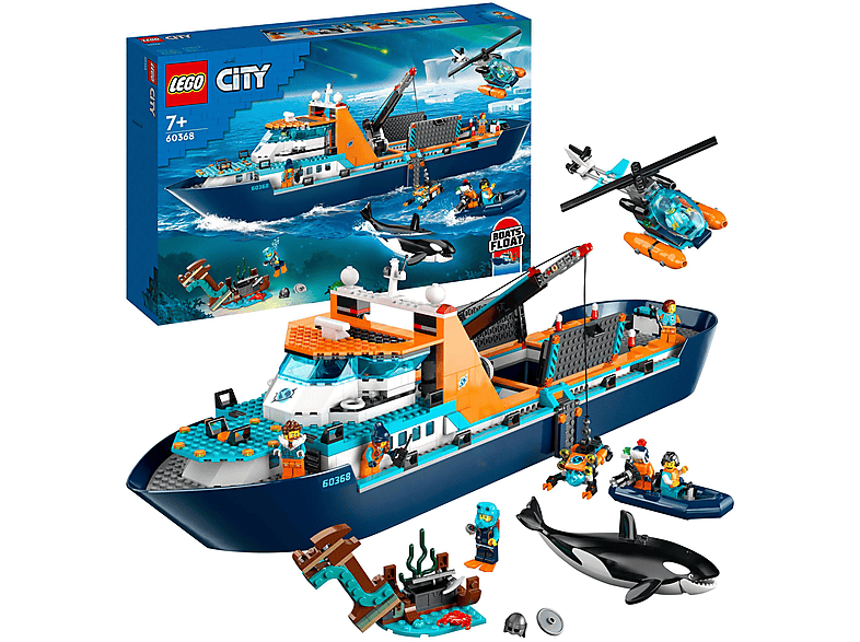 Set de juguetes de construcción LEGO® City 60368 Exploradores del Ártico: Barco (815 piezas)