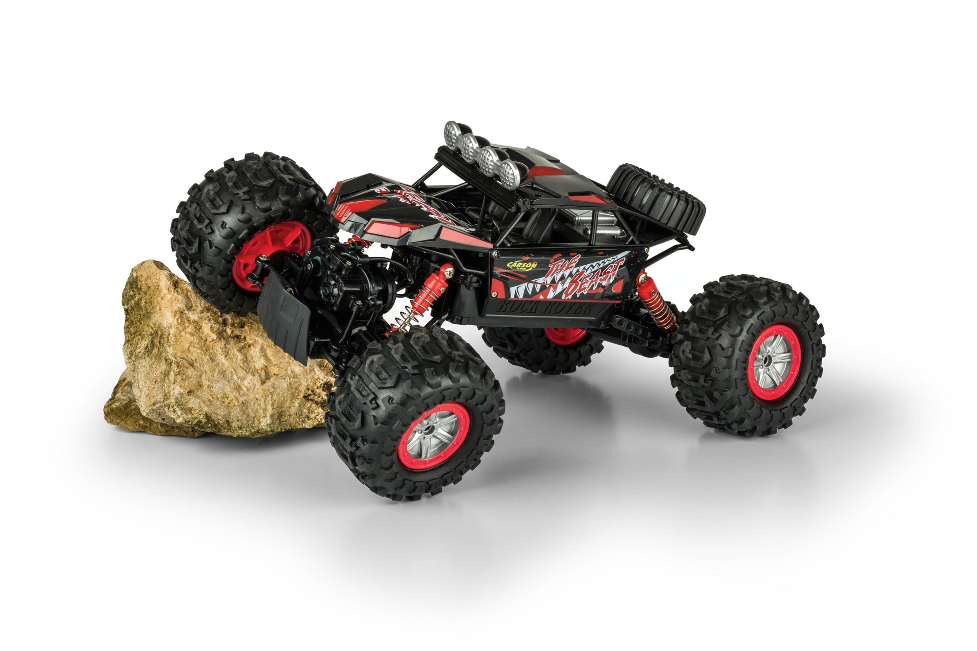 CARSON 500404130 1:12 THE BEAST Schwarz 2.4G 100% R/C Monstertruck, RTR