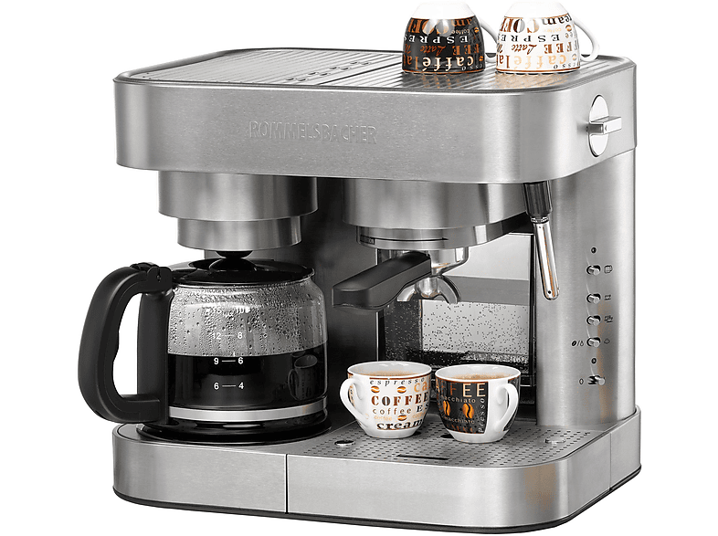 ROMMELSBACHER EKS 3010 KAFFEE/ESPRESSO CENTER Espressomaschine, Kaffeemaschine Edelstahl