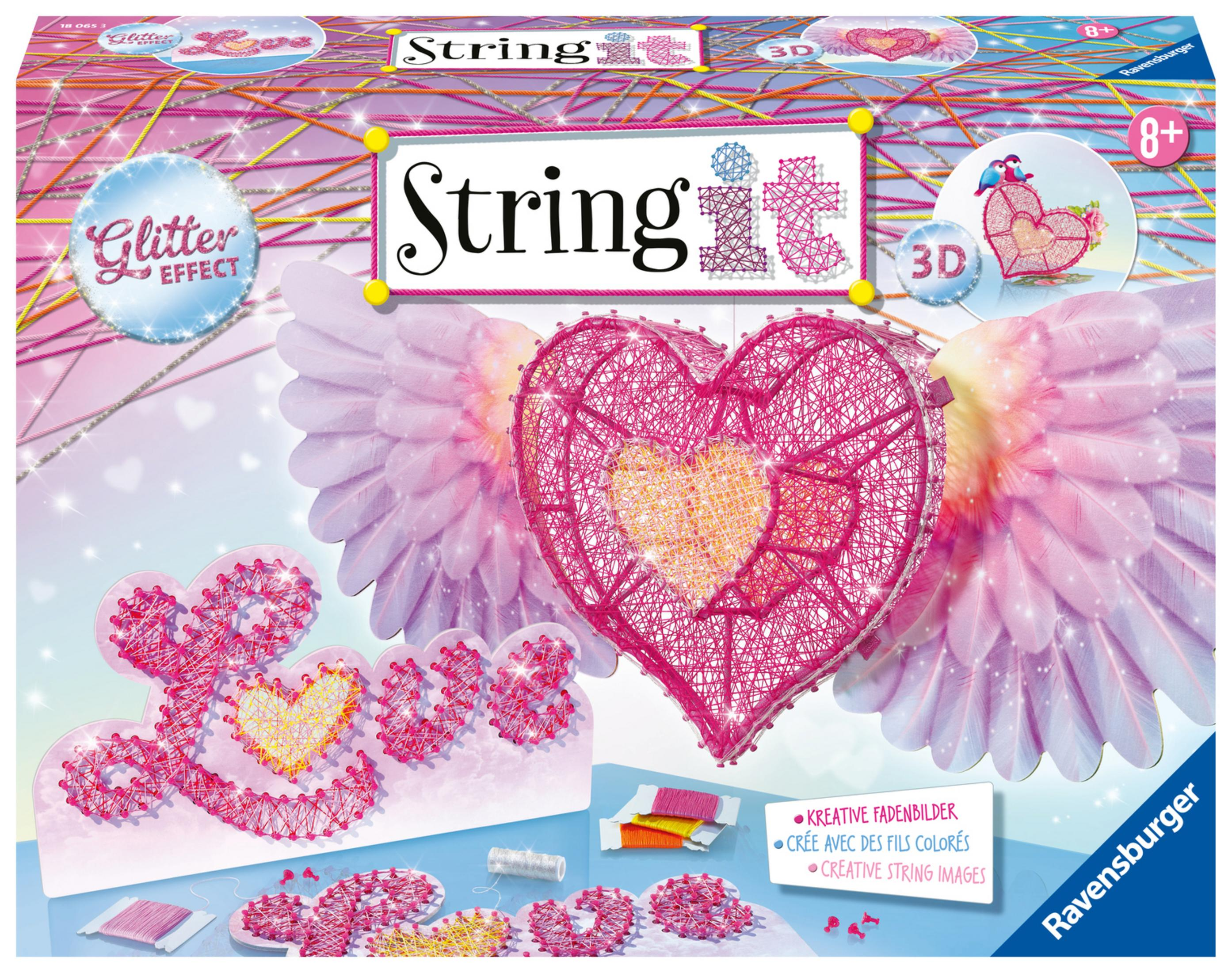 RAVENSBURGER 18065 STRING IT MAXI: Mehrfarbig 3D-HEART It String