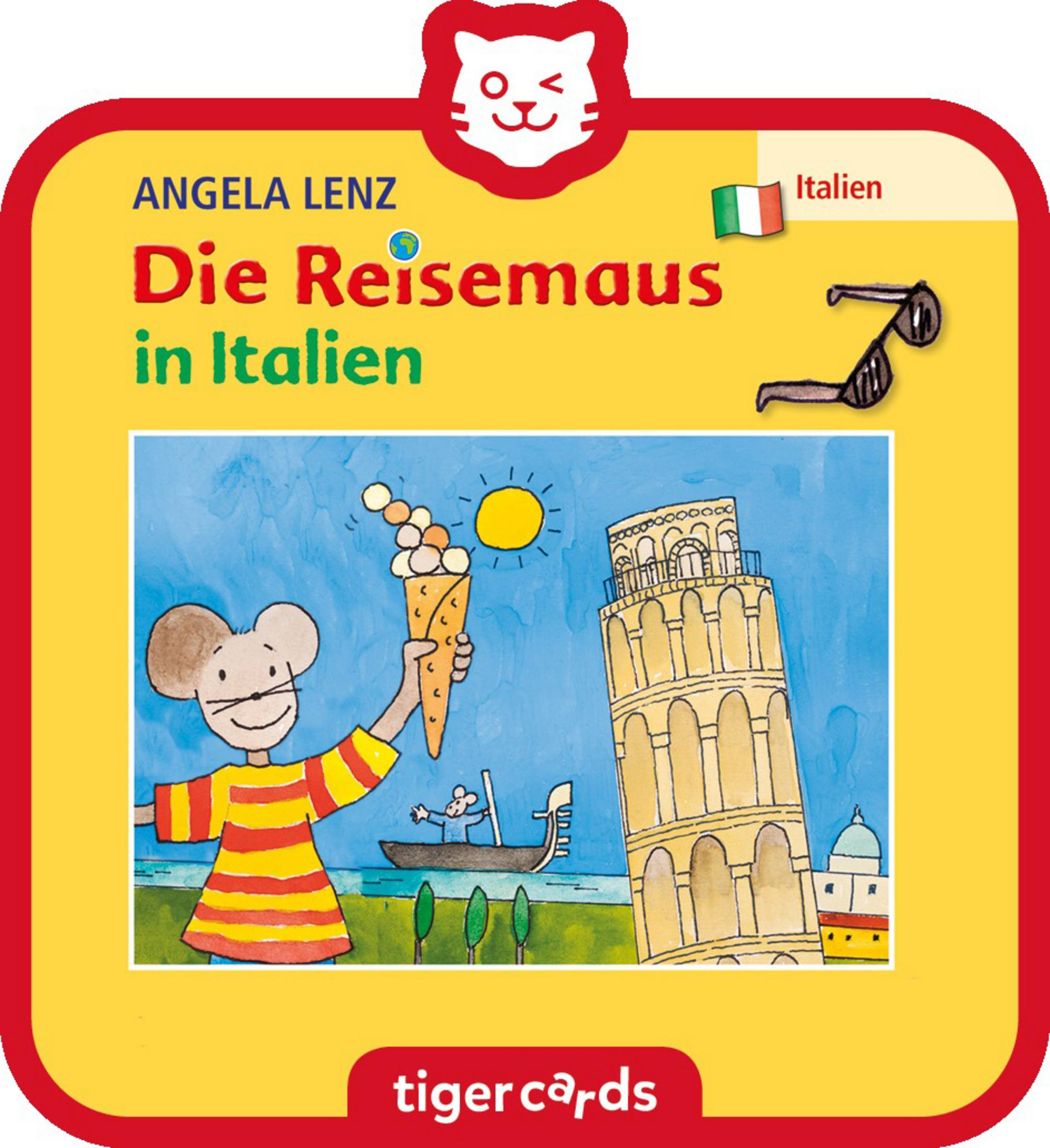 Buchcover: Maus mit Eis, italienisches Gebäude, gelber Hintergrund.