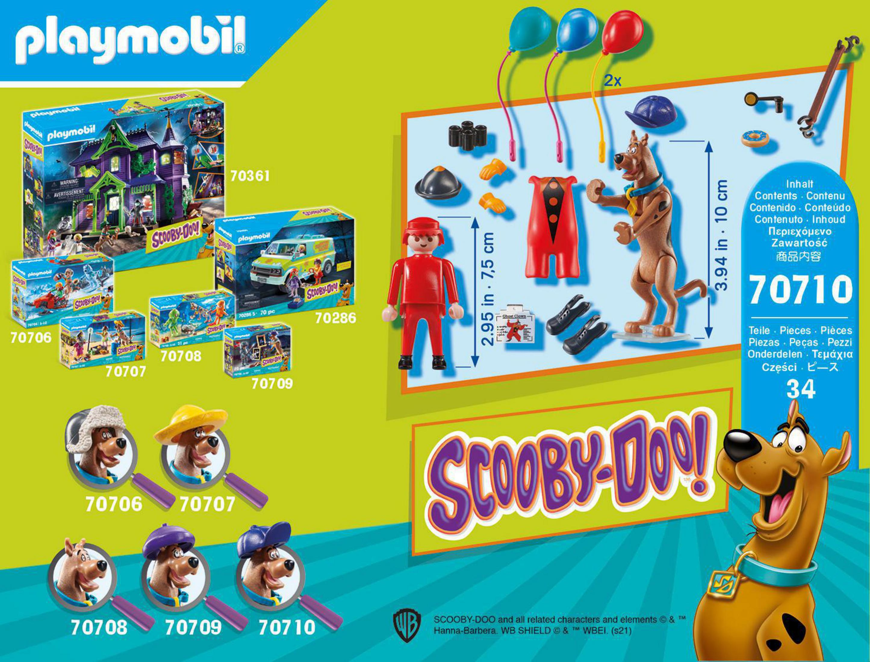 Scooby-Doo Playmobil-Set mit Figuren, Zubehör und Boxen.