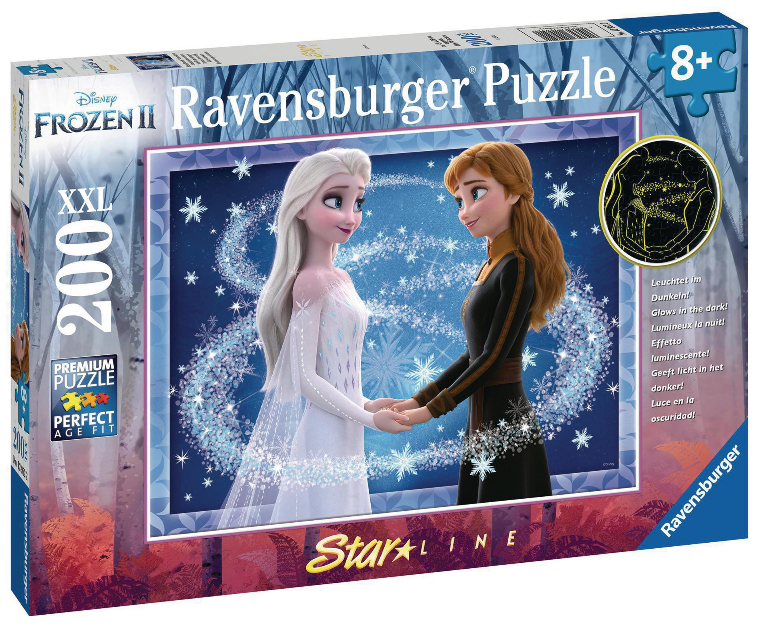 Frozen II Puzzlebox mit Elsa und Anna, blauer Hintergrund, Produktansicht.