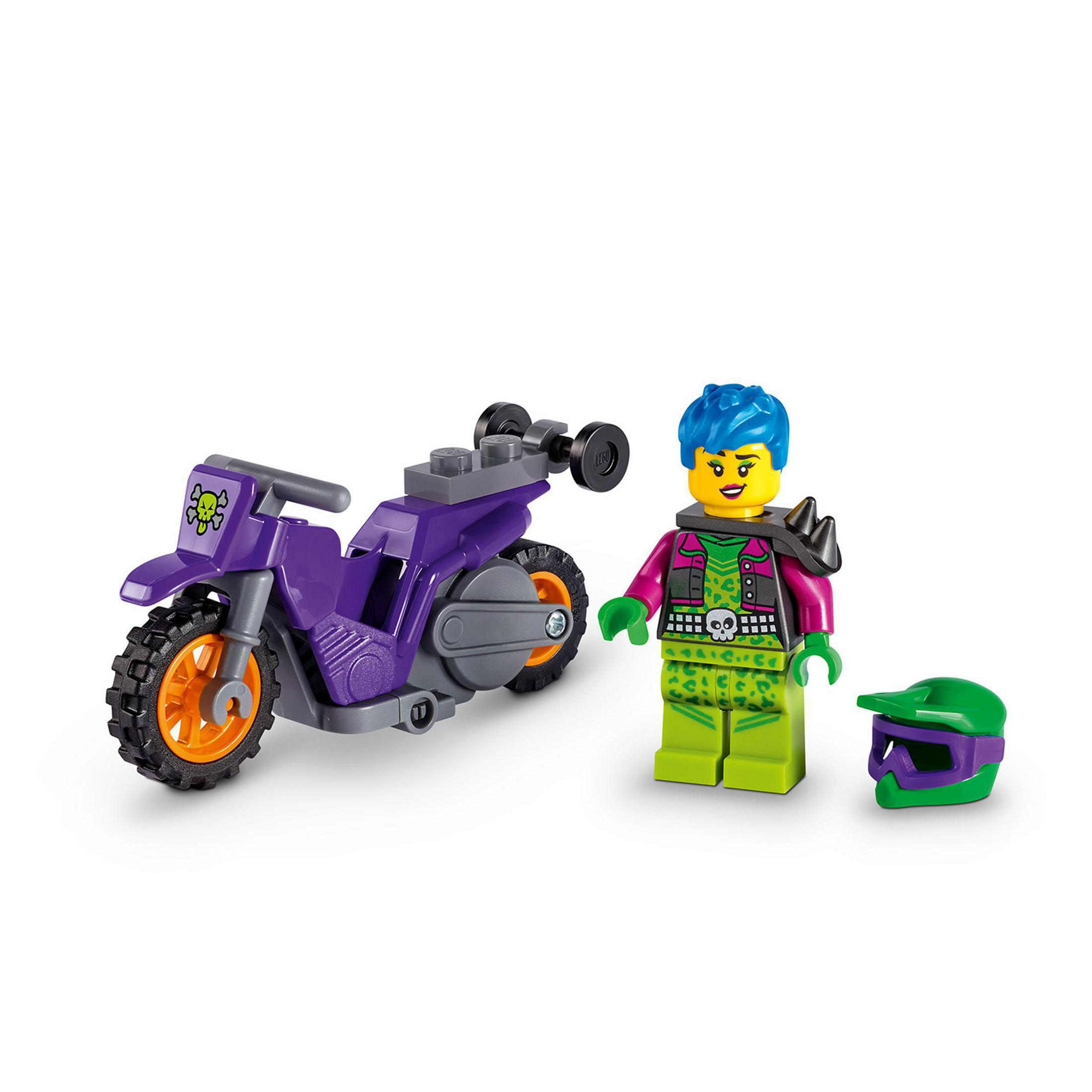 LEGO 60296 WHEELIE-STUNTBIKE Bausatz, Mehrfarbig