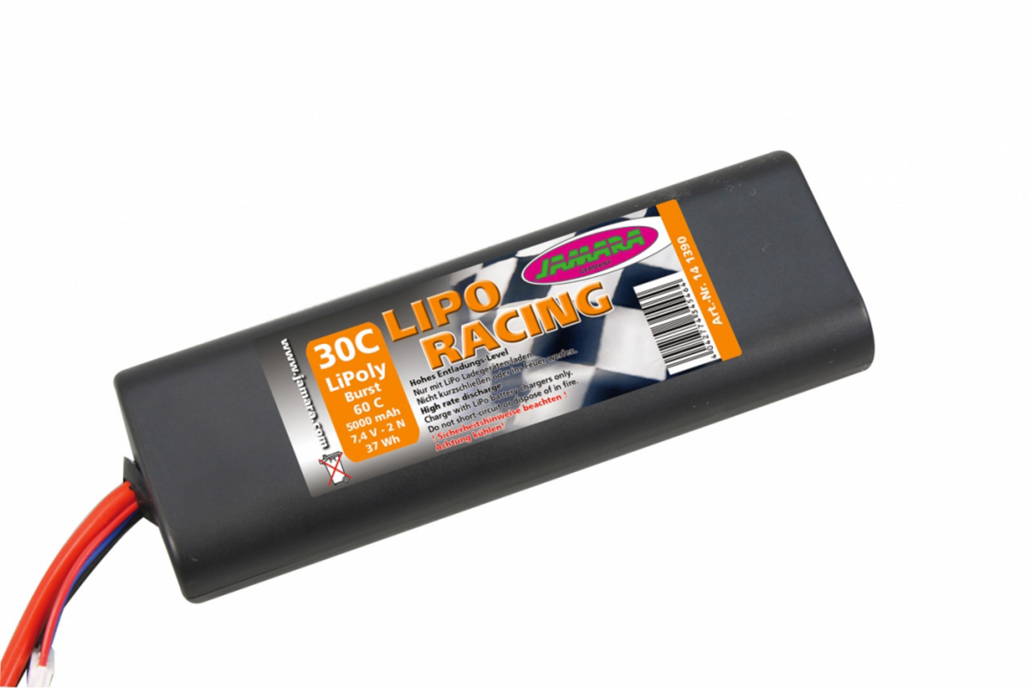 2N 7,4V Schwarz AKKUPACK 141391 JAMARA 5000MAH 30C Akku, LIPO-RACING