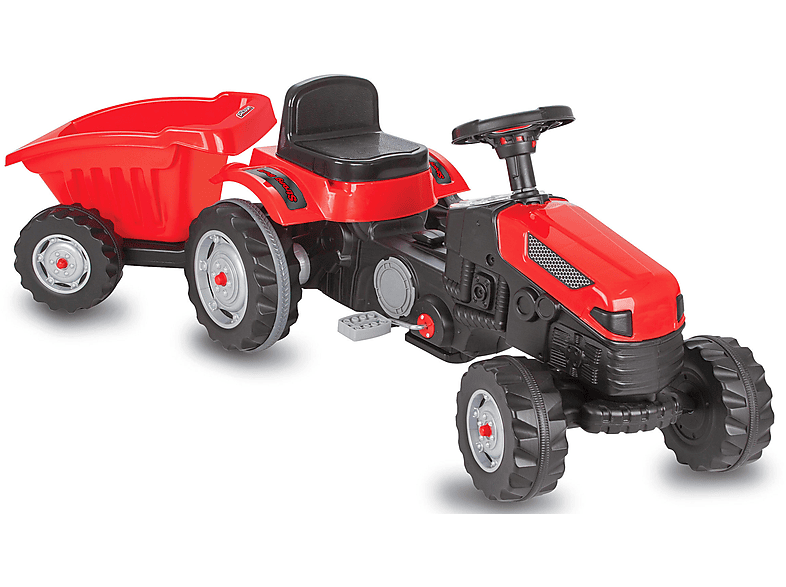 JAMARA 460825 TRETTRAKTOR MIT HÄNGER ROT Kinderfahrzeug Rot