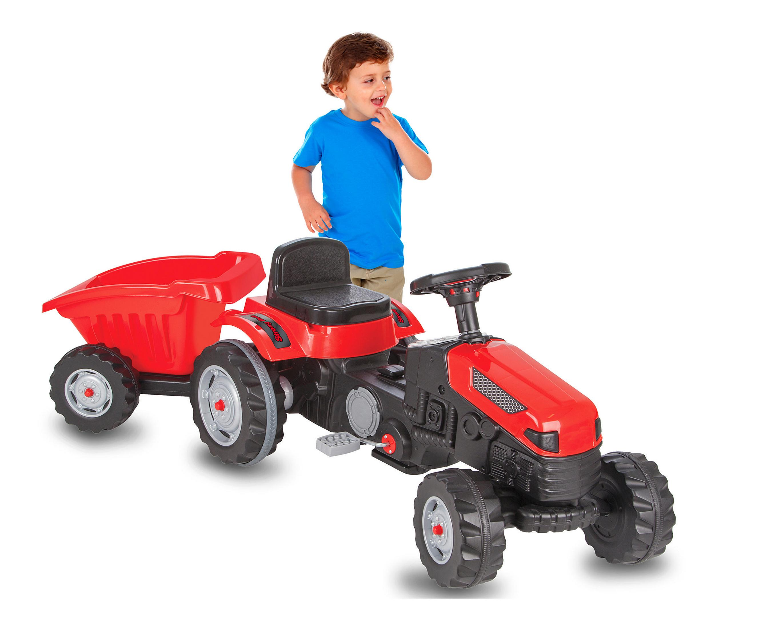 JAMARA 460825 Kinderfahrzeug TRETTRAKTOR HÄNGER Rot MIT ROT