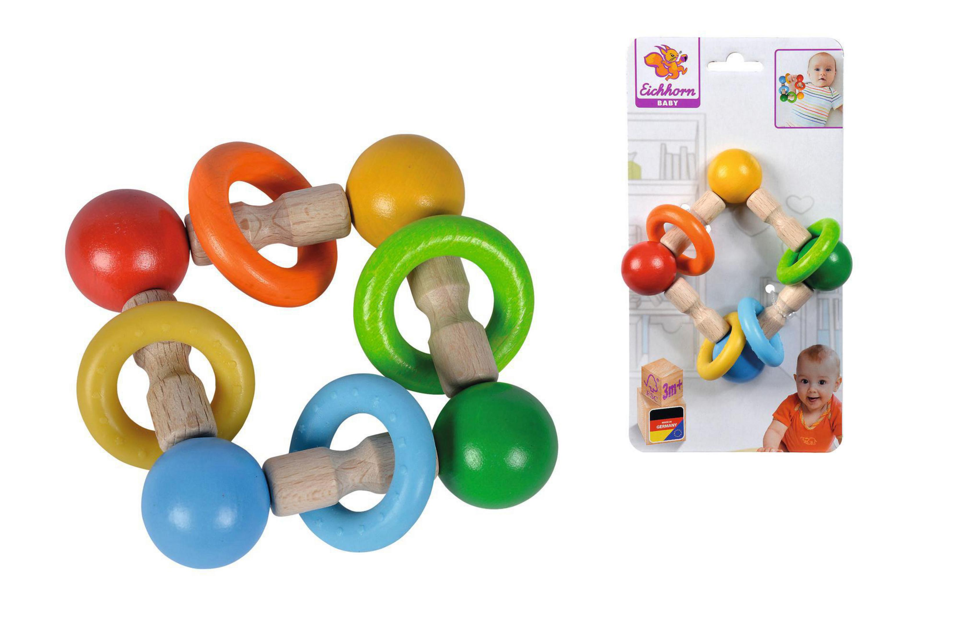 EICHHORN 100017048 EH BABY GREIFLING MIT Mehrfarbig RINGEN Kinderspielzeug