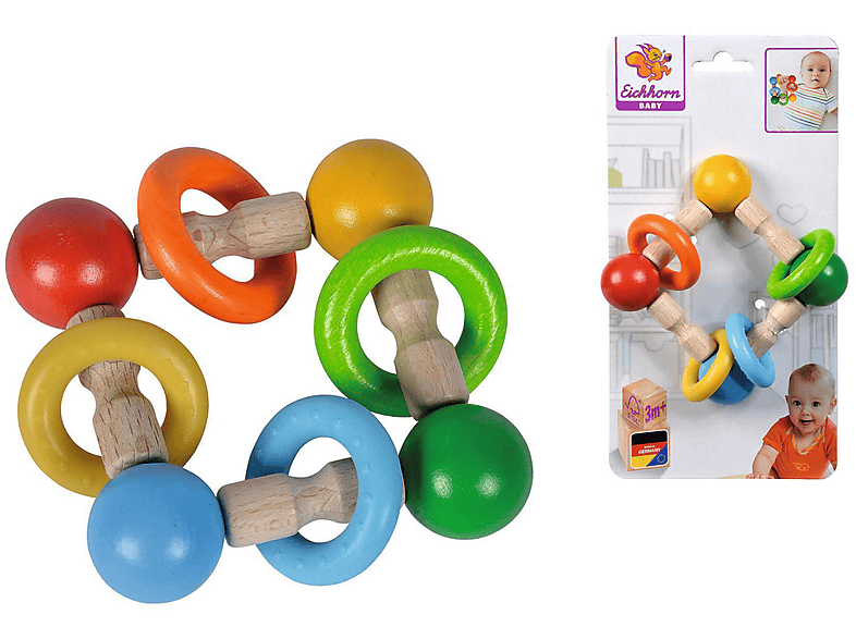 EICHHORN 100017048 EH BABY GREIFLING MIT Mehrfarbig RINGEN Kinderspielzeug