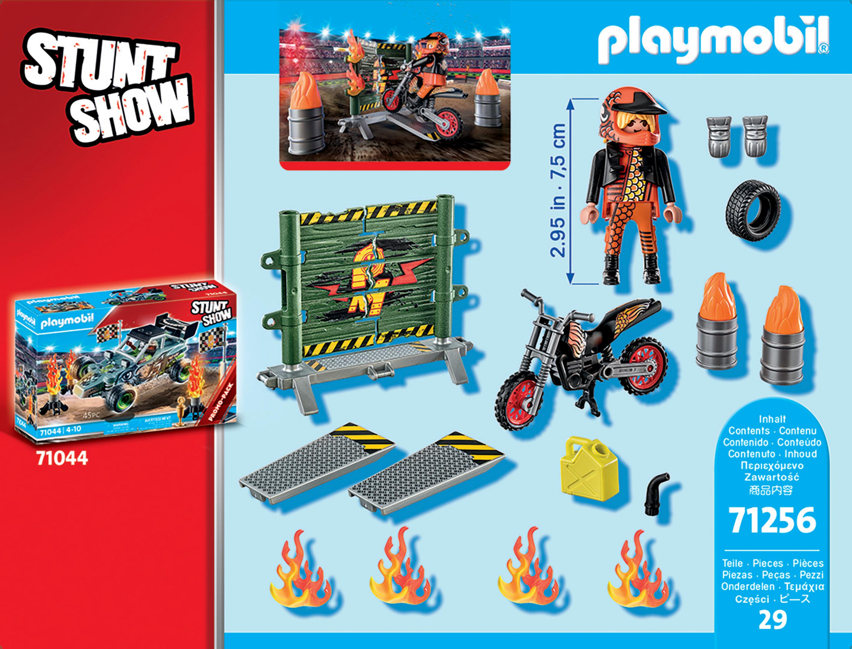 Playmobil Stunt Show Set. Enthält Motorrad, Rampe, Figuren und Zubehör.