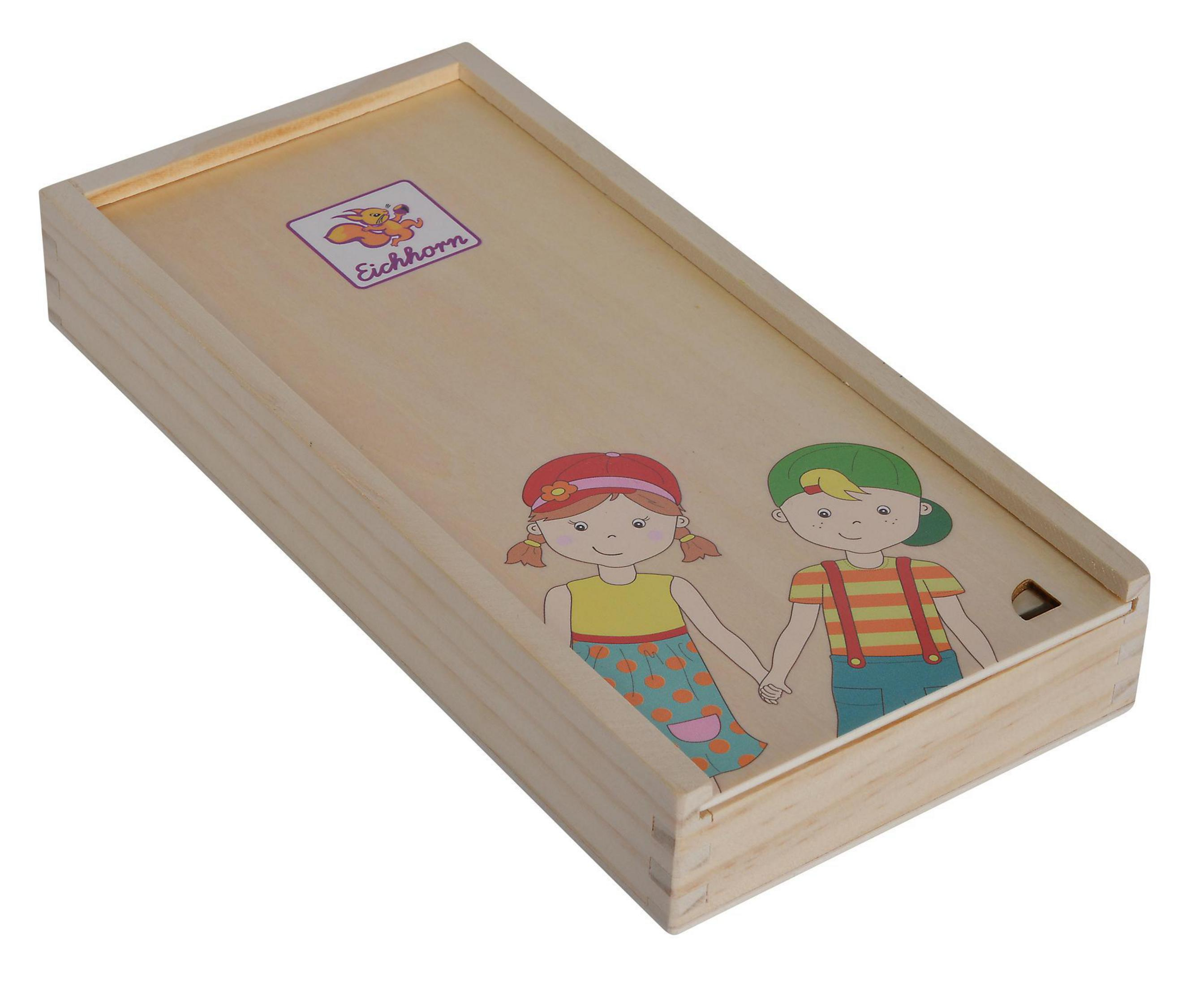 EICHHORN 100005414 EH KÖRPERPUZZLE MIT Holzspielzeugset HOLZBOX Naturfarben/Mehrfarbig