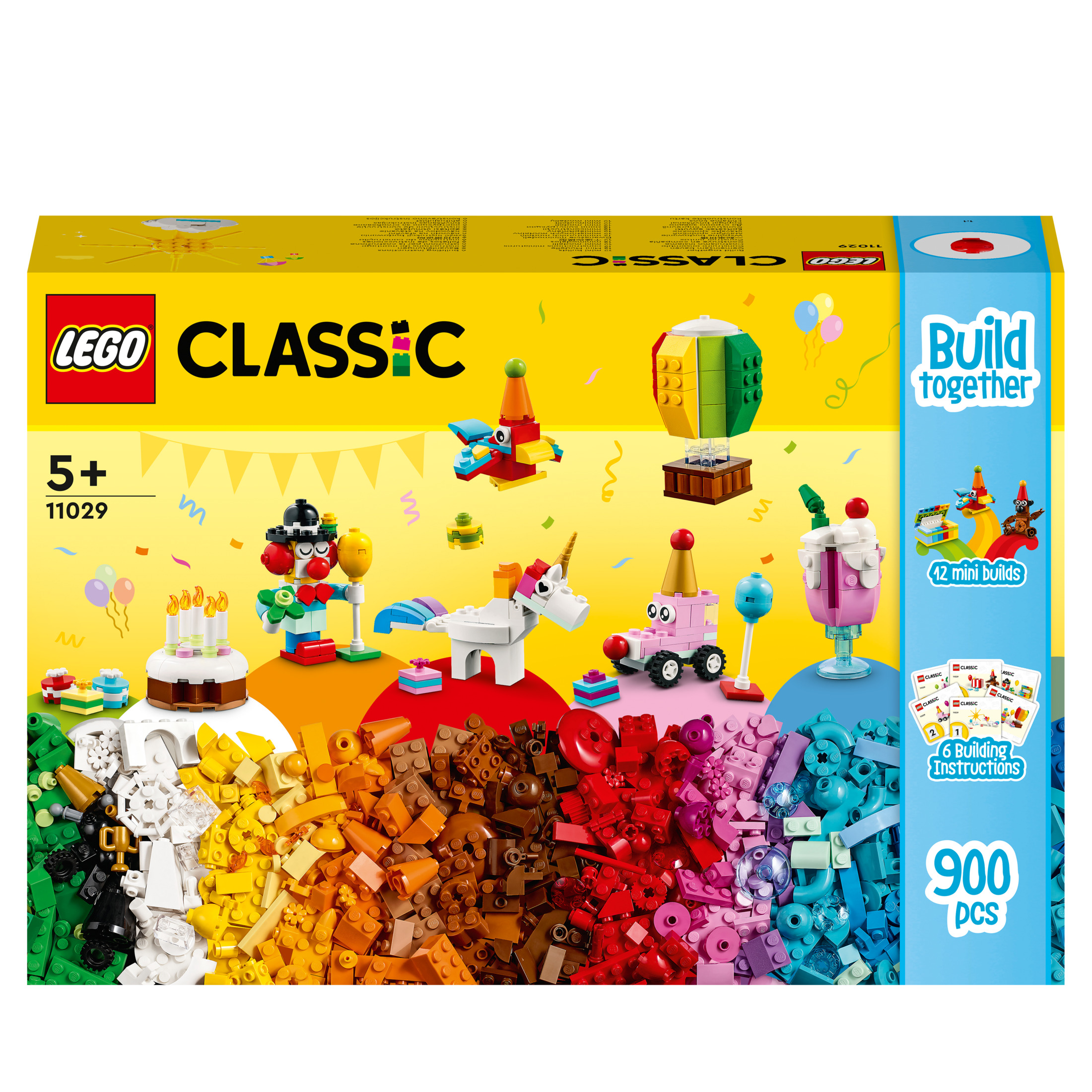 Lego Classic doos met diverse kleurrijke Lego stenen en mini-bouwwerken.