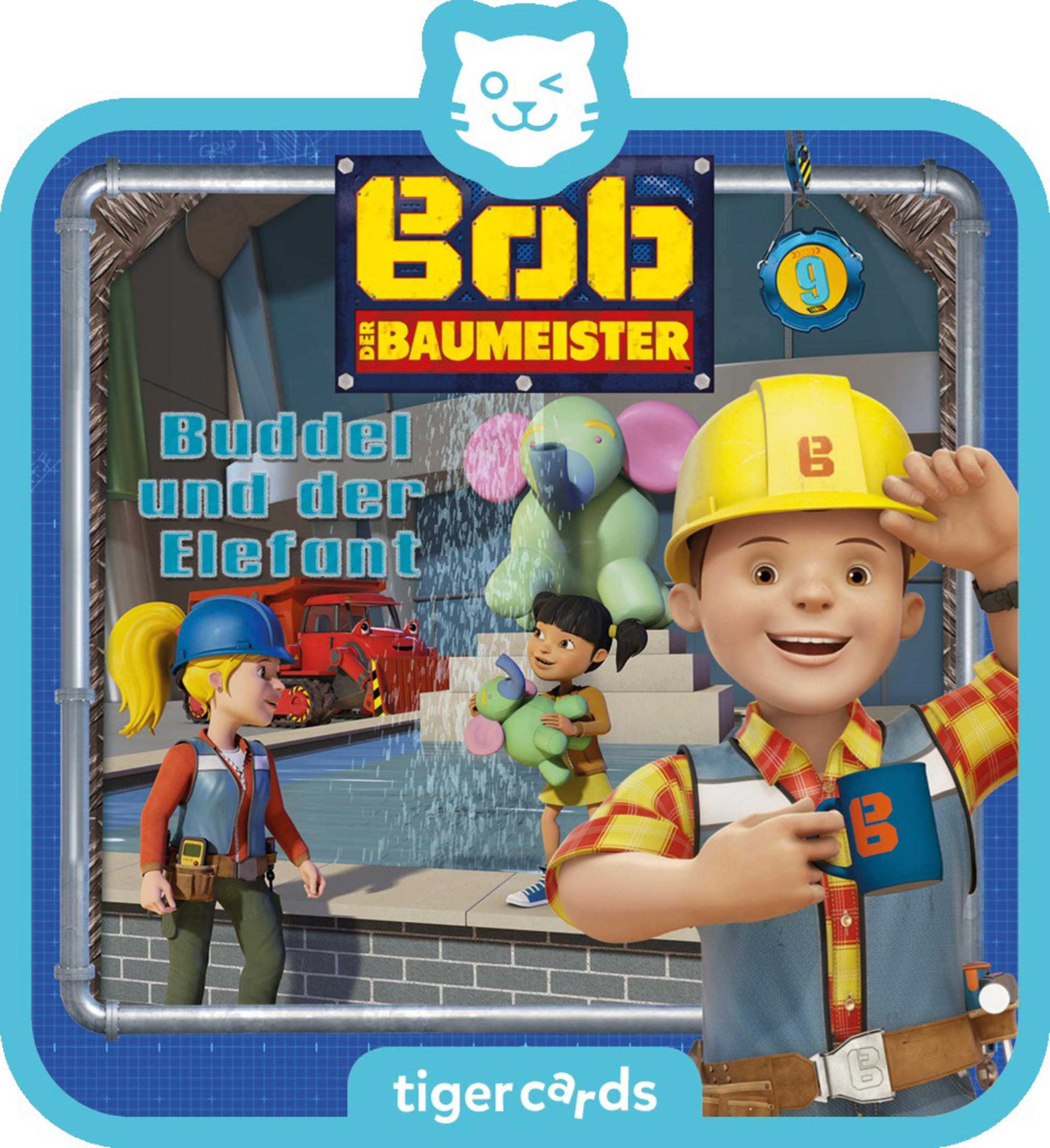 Copertina del libro Bob the Builder con una scena a fumetti di costruzione e personaggi.