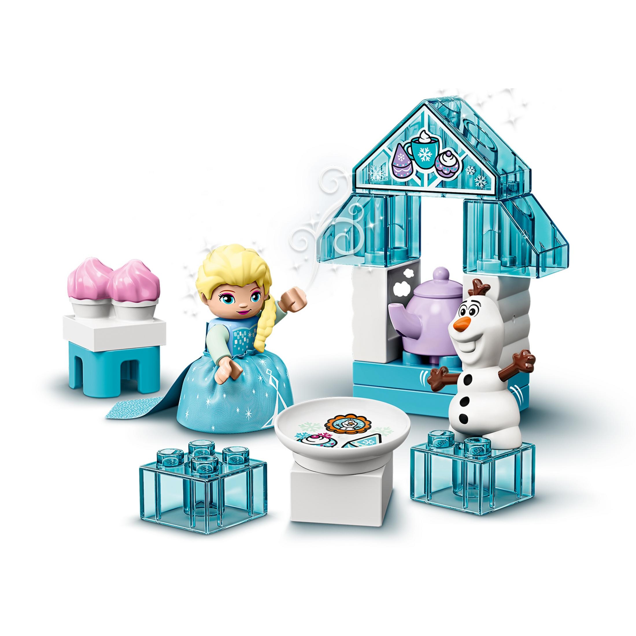 Lego-Set mit Elsa, Olaf und einem kleinen Eisstand mit Eistüten.