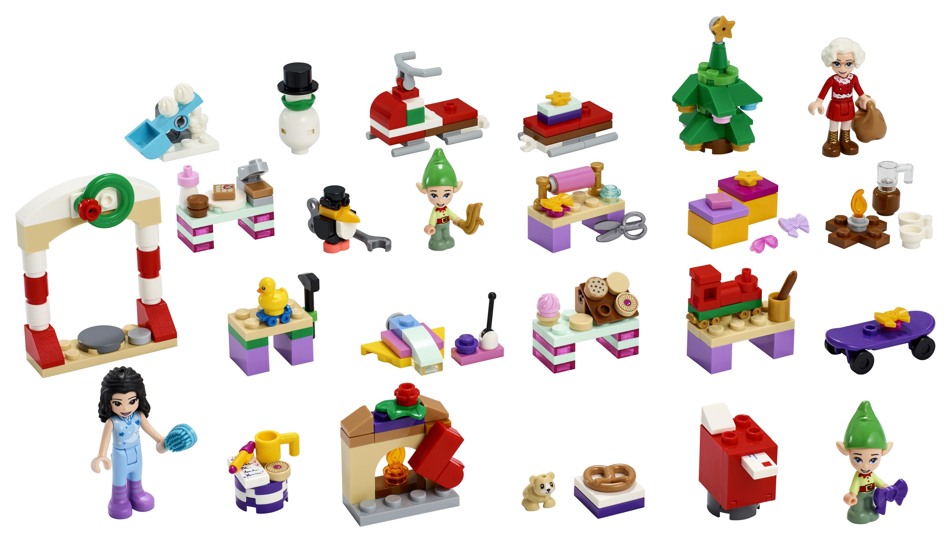 LEGO Friends Adventskalender mit vielen kleinen Figuren und weihnachtlichem Zubehör.