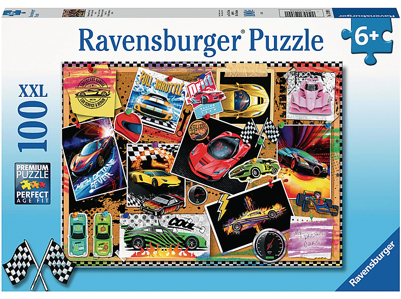 RAVENSBURGER 12899 RENNWAGEN PINNWAND Puzzle