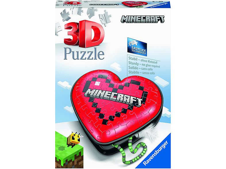 RAVENSBURGER 11285 Puzzle 3D Mehrfarbig HERZSCHATULLE-MINECRAFT