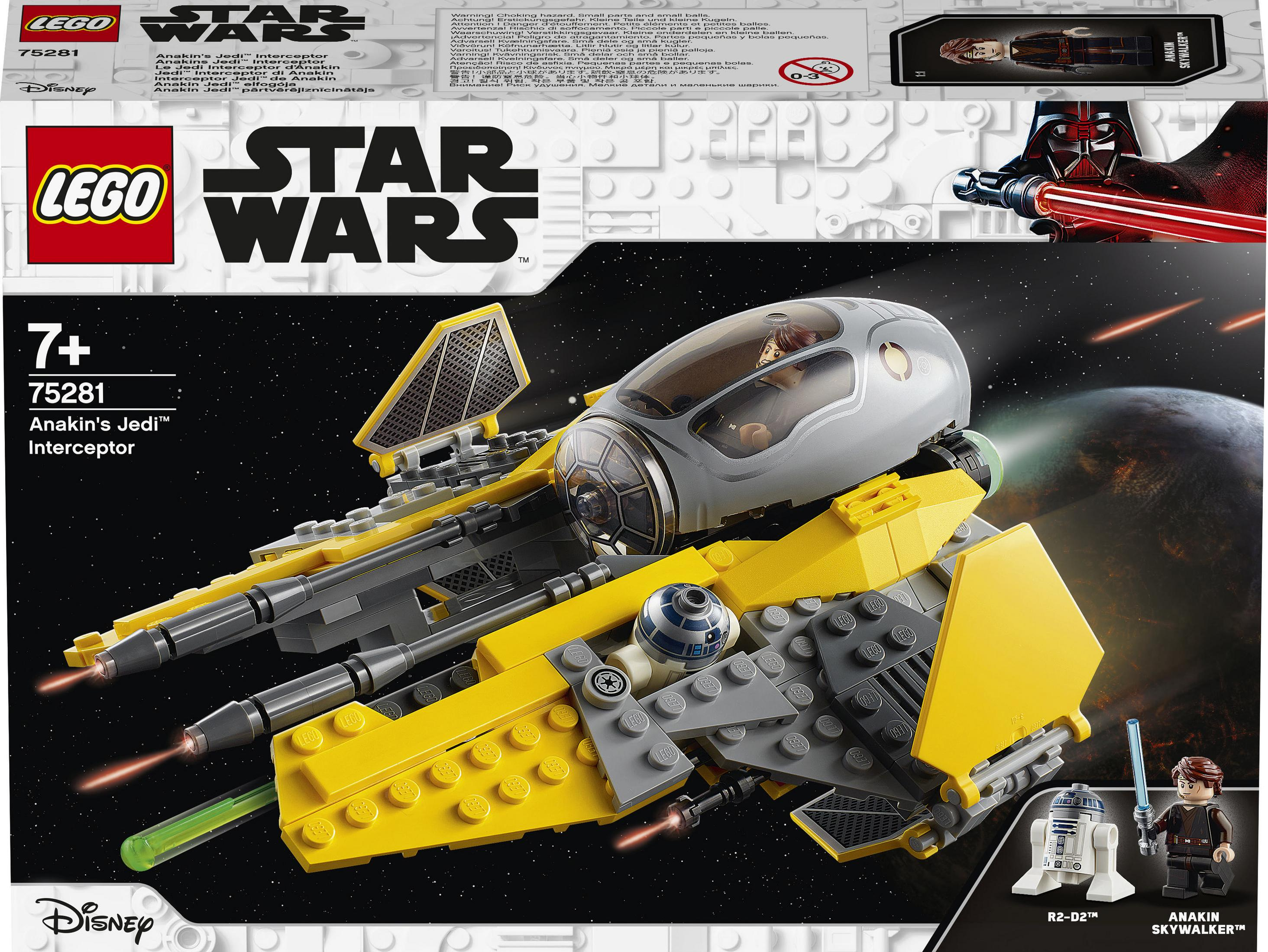 LEGO Star Wars Box mit einem gelb-grauen Jedi-Abfangjäger.