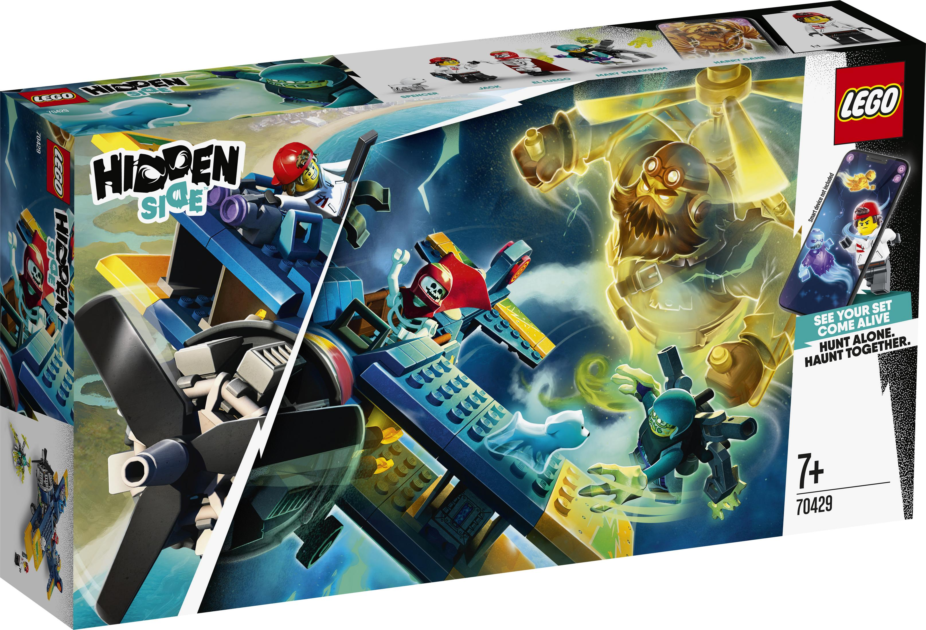 Lego Hidden Side box set. Features a plane and a ghost. Includes a phone with a ghost on the screen.