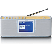 MediaMarkt LENCO PDR-046GY Eco DAB+ radio met Bluetooth® 5.0 Bamboe-Wit aanbieding
