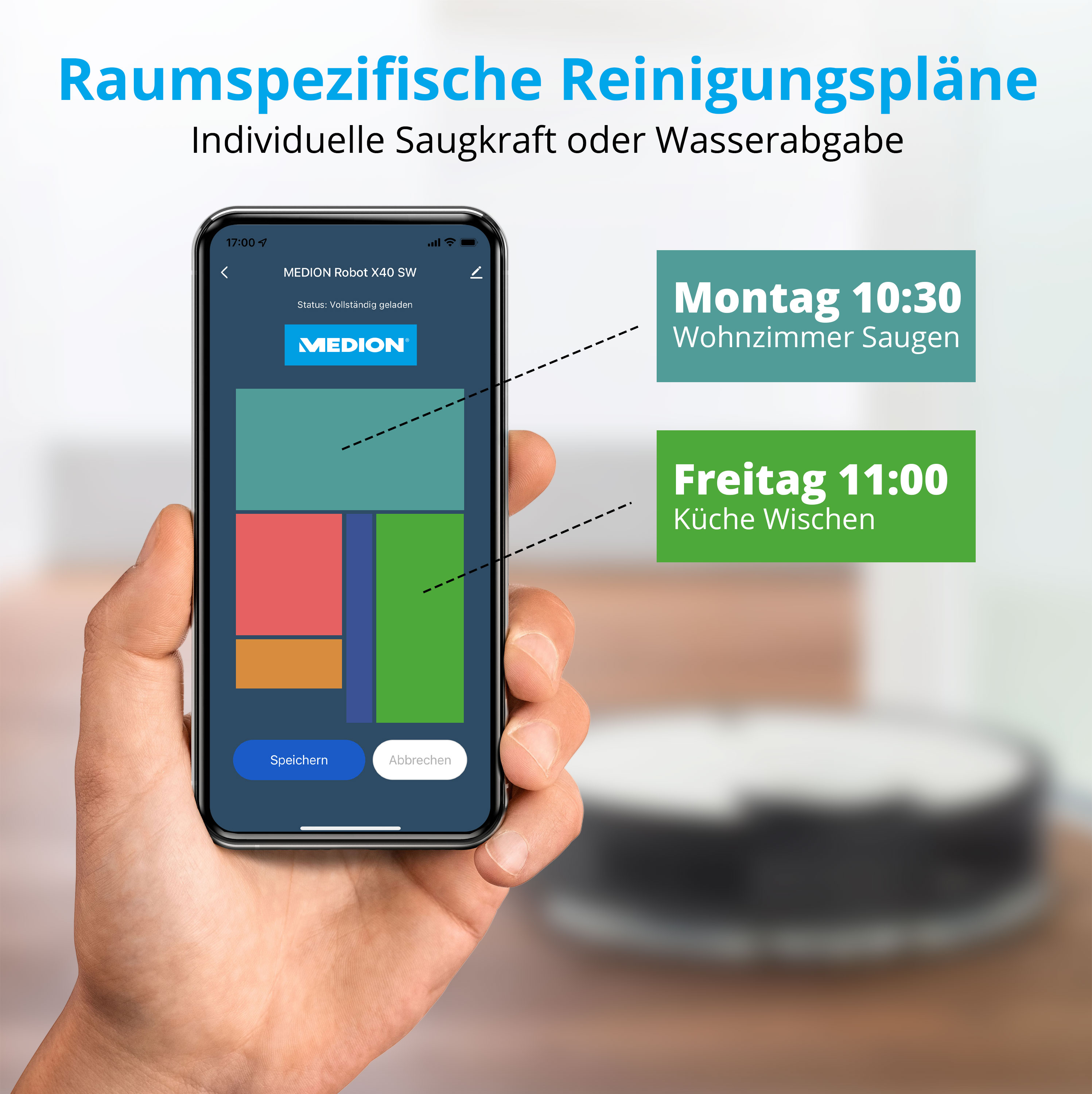 Robot odkurzający MEDION X40 SW Czarny, Biały