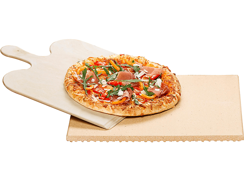 PS PIZZAWUNDER Hellbraun Brotbackstein ROMMELSBACHER Pizza-/ Set PIZZA-/BROTBACKSTEIN 16 SET