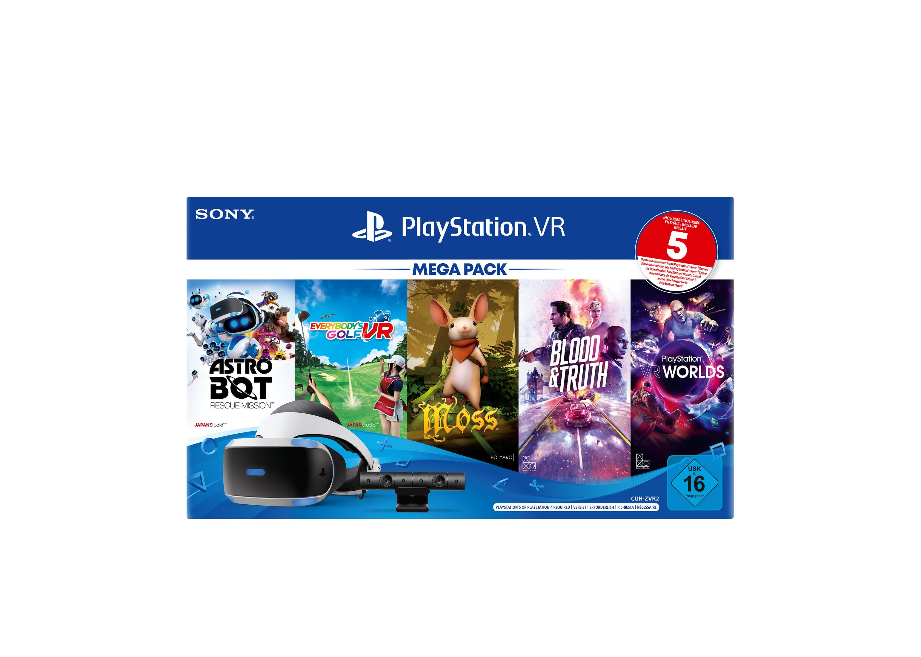 SONY 9806790 PSVR MEGAPACK 3 +CAMERA + 5 SPIELE VOUCHER Zubehörset 