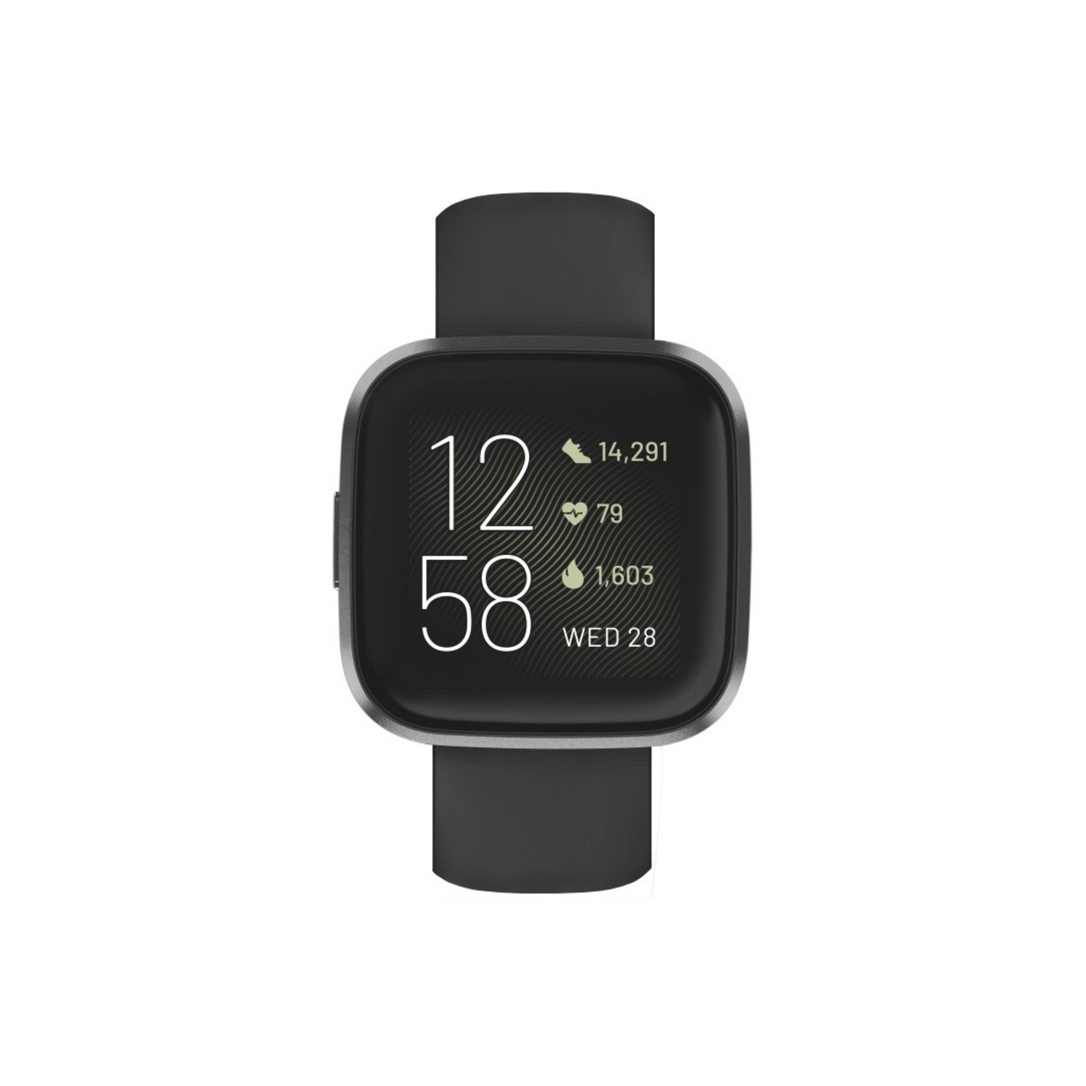 HAMA 086230 Fitbit, WECHSELARM.FITBIT Versa (Lite), 2, VERSA/2/LI, Versa Schwarz Ersatzarmband