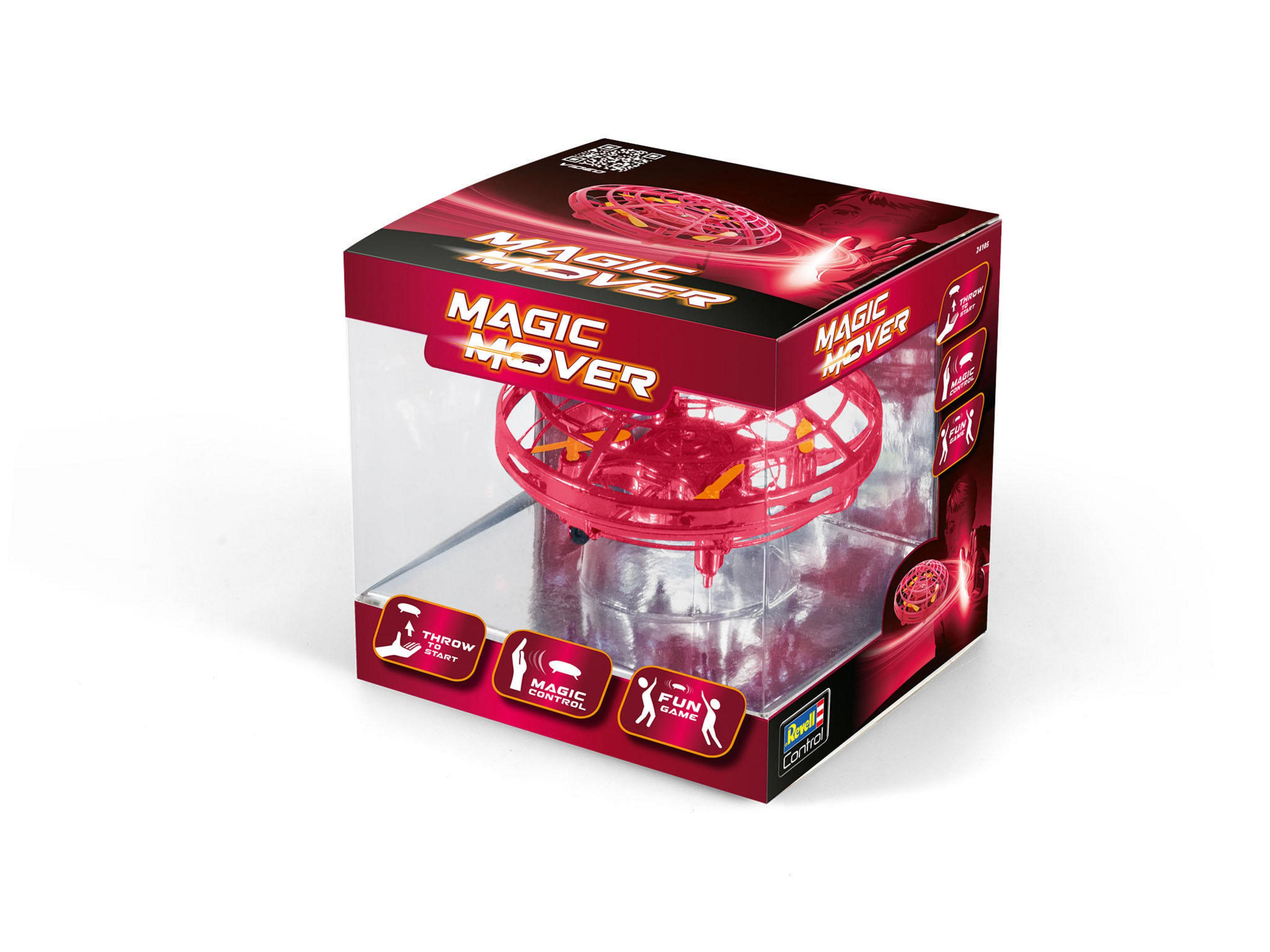 REVELL 24105 QUADCOPTER MAGIC Rot/Transparent Fun-Spielzeugdrohne, ROT MOVE
