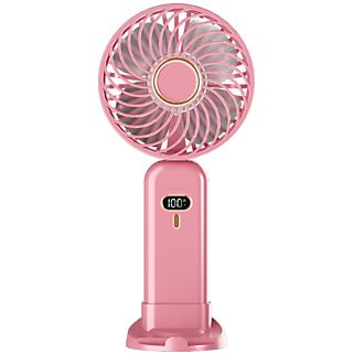 Ventilador de exterior - SYNTEK Ventilador pequeño de mano con carga USB para teléfono Ventilador hidratador de exterior, 5 velocidades velocidades, Rosa