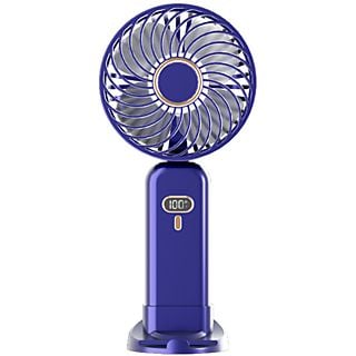 Ventilador de exterior - SYNTEK Ventilador pequeño de mano con carga USB para teléfono Ventilador hidratador de exterior, 5 velocidades velocidades, Azul