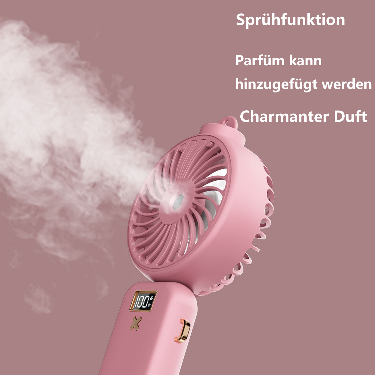 Handheld Cooling Folding Ventilator Small Kleiner SYNTEK Kompaktventilator Mist Weiß Digital Fan Fan