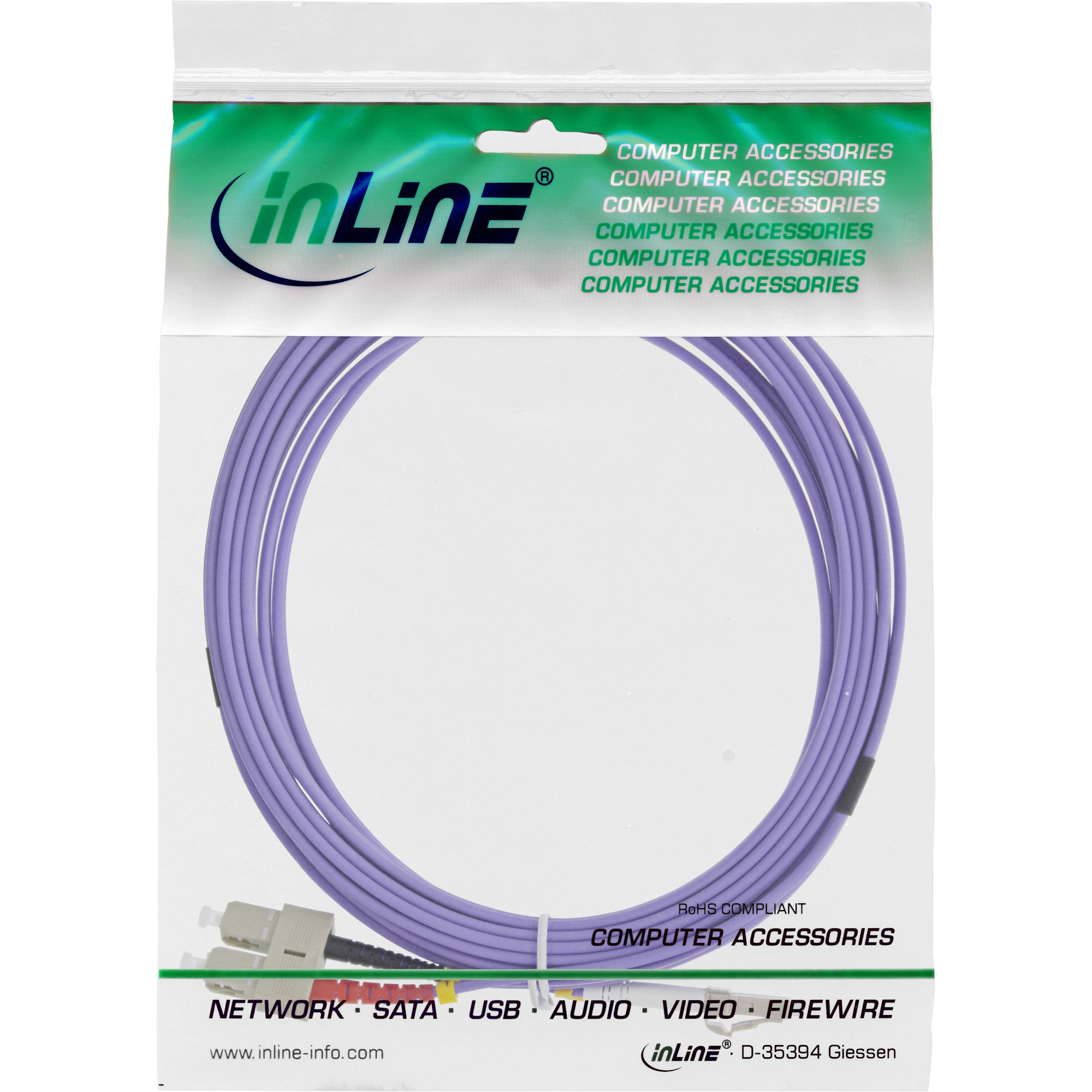 LC/SC, m 1 Patchkabel, INLINE 50/125µm, Kabel OM4, 1m Duplex Kabel, LWL Patchkabel LWL, InLine®