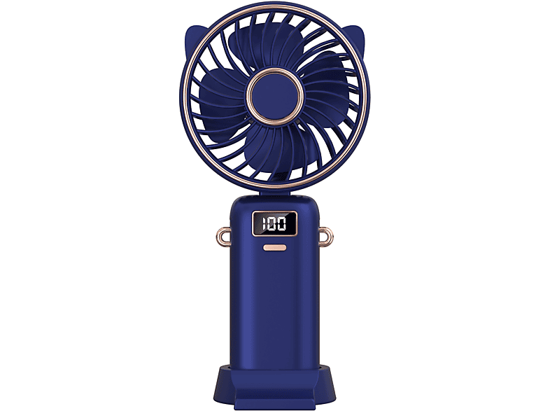 SYNTEK Kleiner Ventilator Lila (5 Ventilator Lebensdauer Kompaktventilator kleiner Wiederaufladbar Handheld Lila Lange Watt) Digitaler