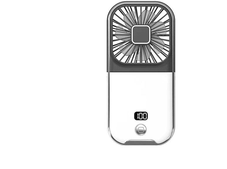 SYNTEK Nackenfächer Schwarz und Weiß USB Wiederaufladbar Tragbarer Digitaler Handfächer Klein Kompaktventilator Schwarz 