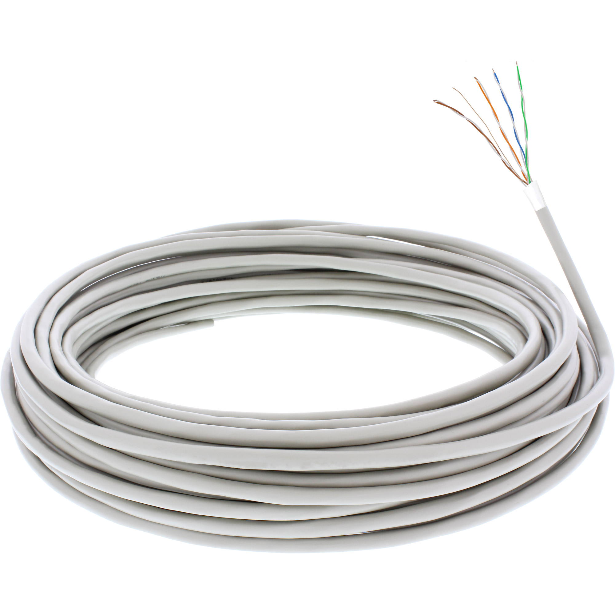INLINE InLine® Telefon-Kabel 8-adrig, 4x2x0,6mm, 100 Verlegen, /, m 100m zum Rolle Rohware/Meterware, Kabel