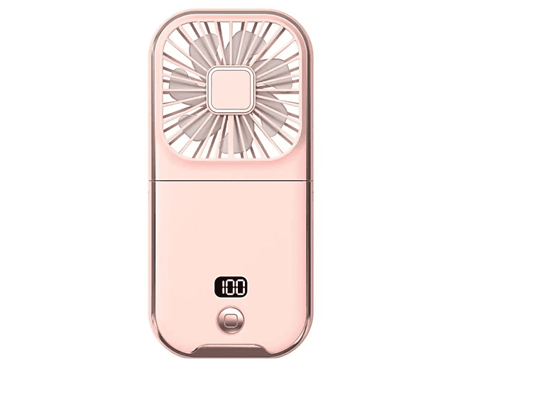 SYNTEK Nackenfächer Rosa USB Wiederaufladbar Tragbarer Digitaler Handfächer Klein Kompaktventilator Rosa 